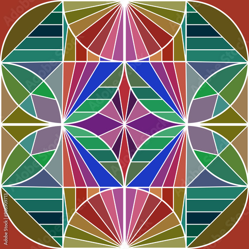 Cybernetic Symmetry: A Futuristic Geometric Abstract Background for Modern Design