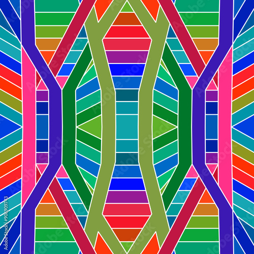Cybernetic Symmetry: A Futuristic Geometric Abstract Background for Modern Design