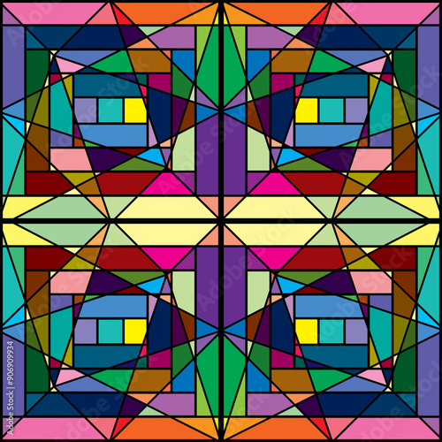 Cybernetic Symmetry: A Futuristic Geometric Abstract Background for Modern Design