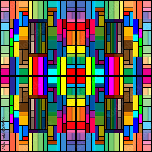 Cybernetic Symmetry: A Futuristic Geometric Abstract Background for Modern Design