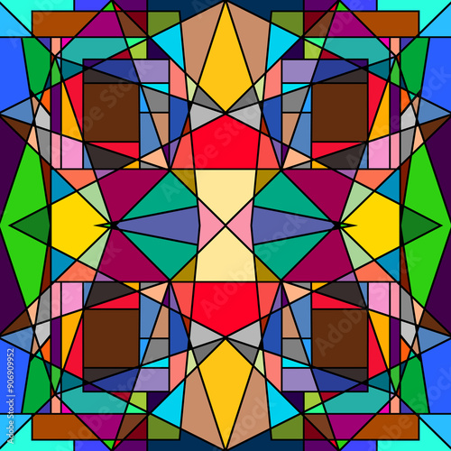 Cybernetic Symmetry: A Futuristic Geometric Abstract Background for Modern Design