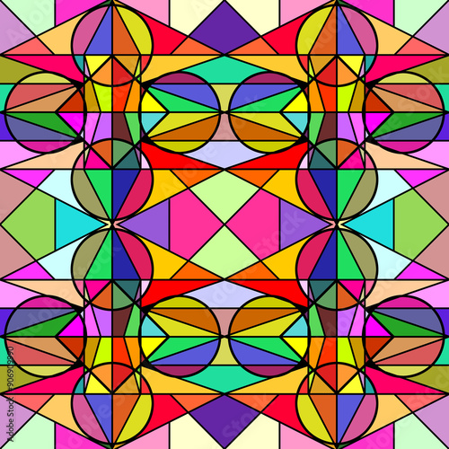 Cybernetic Symmetry: A Futuristic Geometric Abstract Background for Modern Design