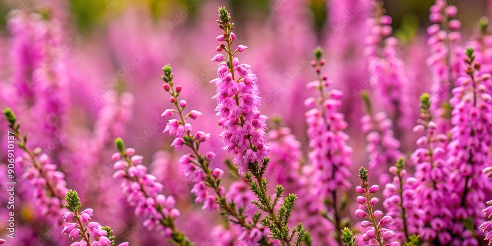Pink heather in the close up view AI Generative Pink heather in the close up view AI Generative