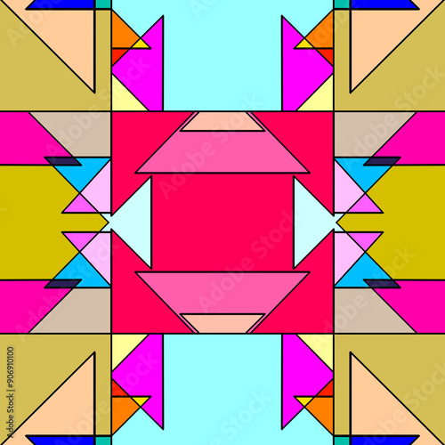 Cybernetic Symmetry: A Futuristic Geometric Abstract Background for Modern Design