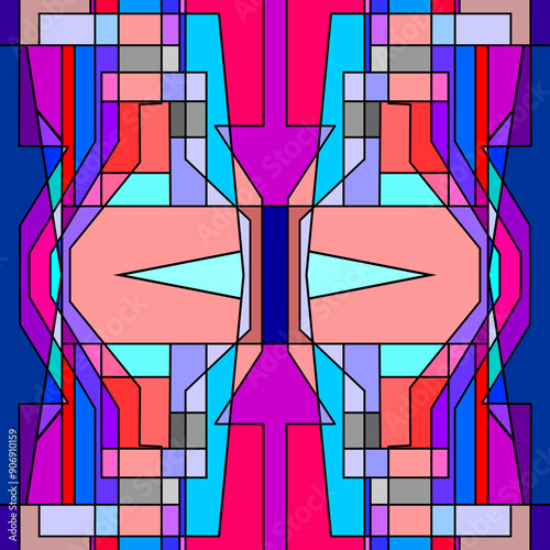 Cybernetic Symmetry: A Futuristic Geometric Abstract Background for Modern Design