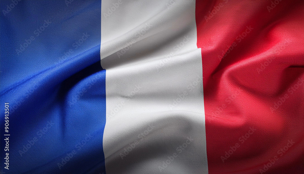 French flag background with fluttering fabric texture French flag background with fluttering fabric texture