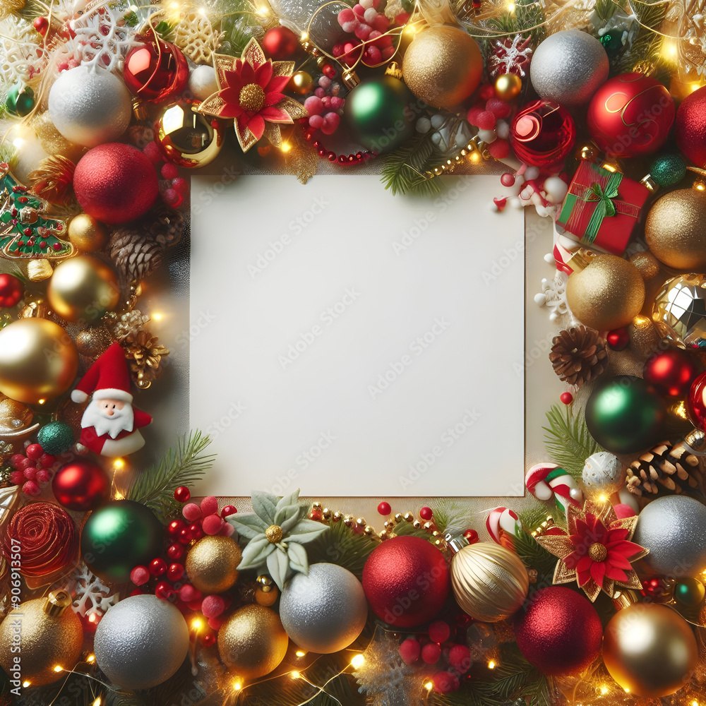 New Year and Christmas Decoration Graphic with Space for Your Message New Year and Christmas Decoration Graphic with Space for Your Message