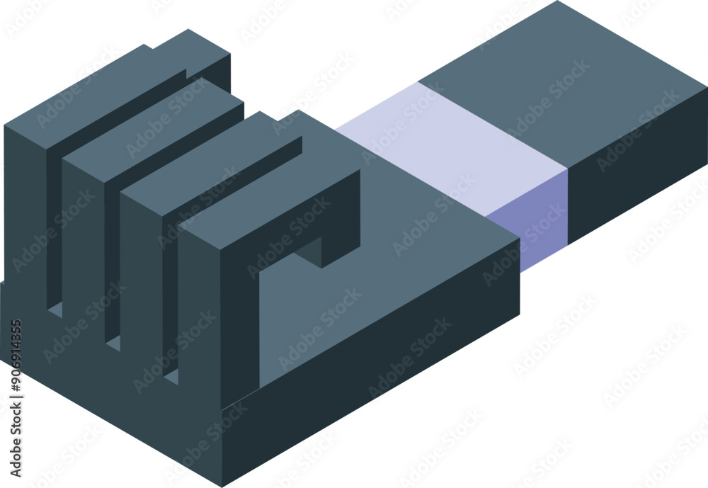 Illustration of a flash drive forming a fist, representing the concept of data security Illustration of a flash drive forming a fist, representing the concept of data security