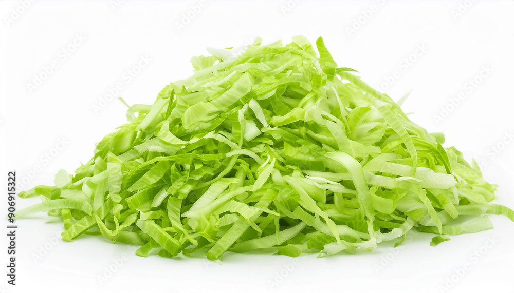 Heap of vibrant shredded green cabbage on isolated white. Tasty vegetable. Organic and fresh. Heap of vibrant shredded green cabbage on isolated white. Tasty vegetable. Organic and fresh.