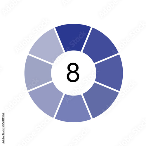 Circles diagram divided part section segment chart vector business math statistics presentation information, pie shape round donut fractions for data information.