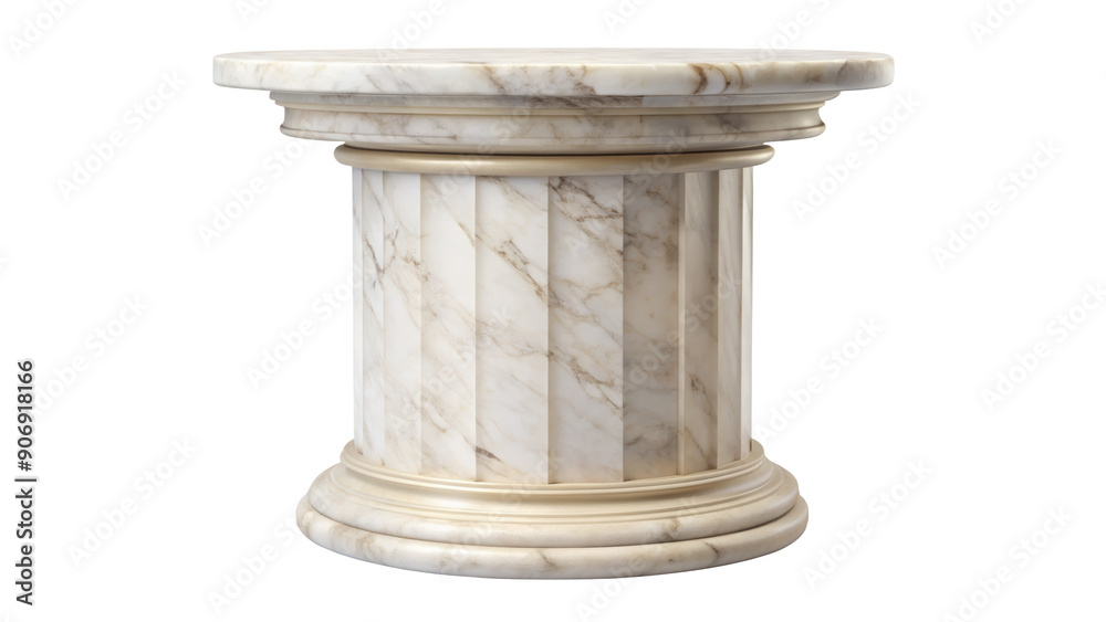 Classic White Marble Pedestal with Detailed Carvings and Elegant Design. Isolated on transparent background, png. Classic White Marble Pedestal with Detailed Carvings and Elegant Design. Isolated on transparent background, png.