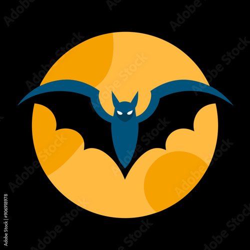Eye-Catching Yellow Background with Bold Black Bat Center Design