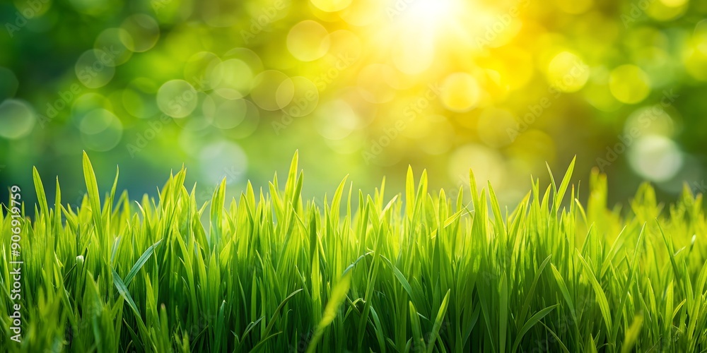 green grass on blur background in sunny day Generative AI green grass on blur background in sunny day Generative AI
