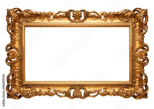 antique gold frame isolated