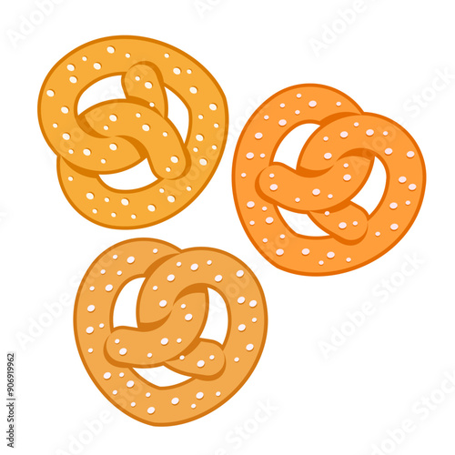 pretzel bread flat vector illustration clipart