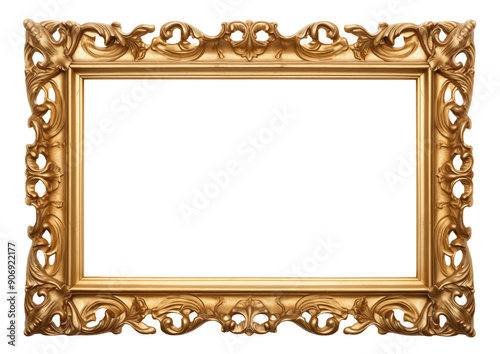 antique gold frame isolated