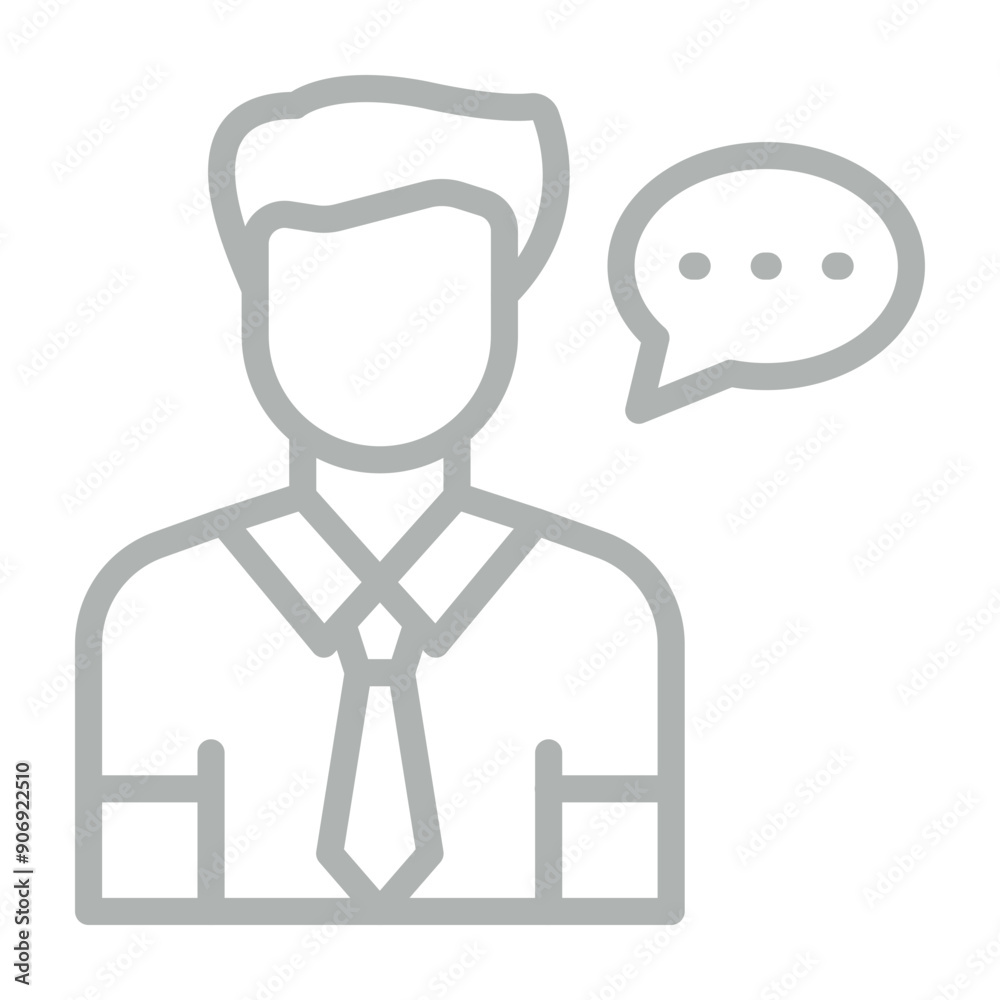 Consultant Vector Line Grey Icon Design Consultant Vector Line Grey Icon Design