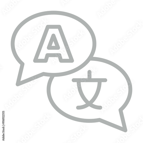 Translator Vector Line Grey Icon Design