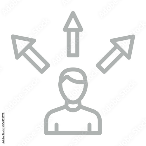 Opportunity Vector Line Grey Icon Design
