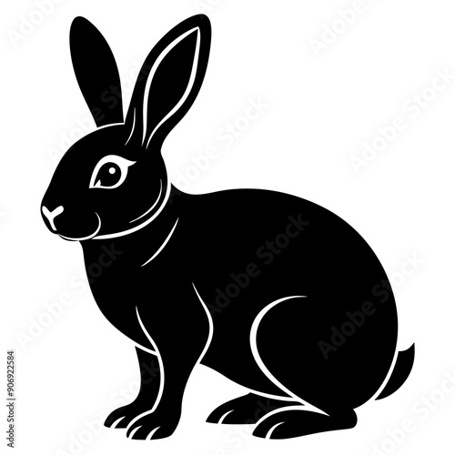 Adorable Rabbit Vector Illustration - Cartoon, Clipart, and Line Art Design