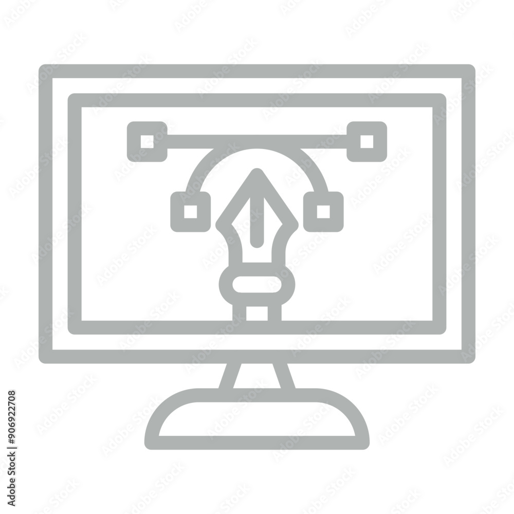 Graphic Design Vector Line Grey Icon Design