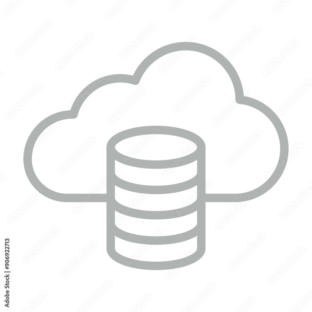 Cloud Vector Line Grey Icon Design Cloud Vector Line Grey Icon Design