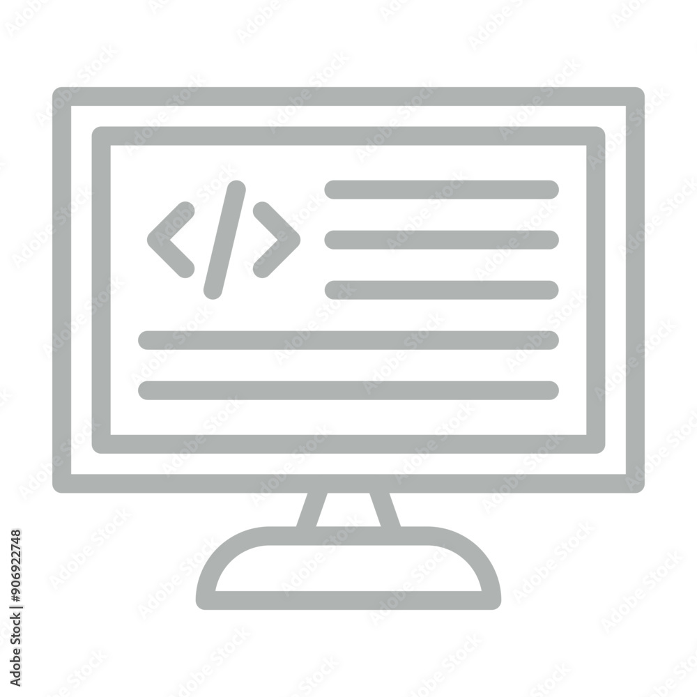 Coding Vector Line Grey Icon Design Coding Vector Line Grey Icon Design