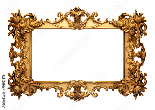 antique gold frame isolated
