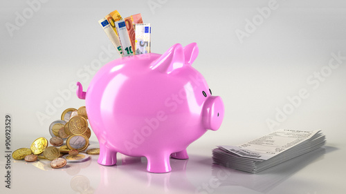 Obraz na płótnie Pinke Sparschweine w salonie