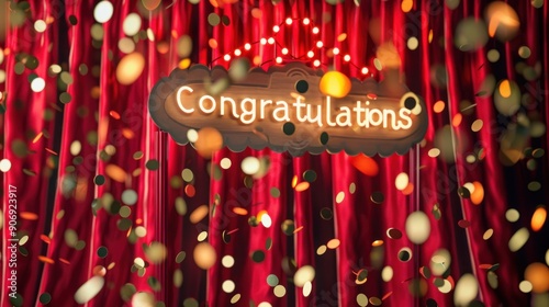 congratulations text neon glowing