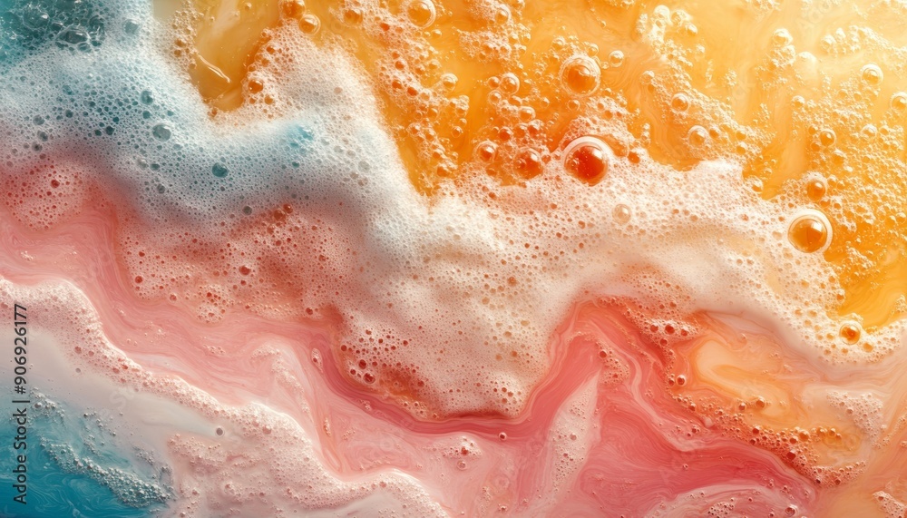 Fototapeta premium Abstract Foam Texture with Colorful Swirls.