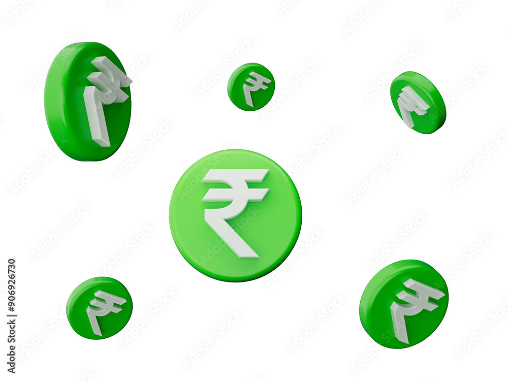 rupee currency 3D green and white coins falling 3d illustration
rupee currency 3D green and white coins falling 3d illustration