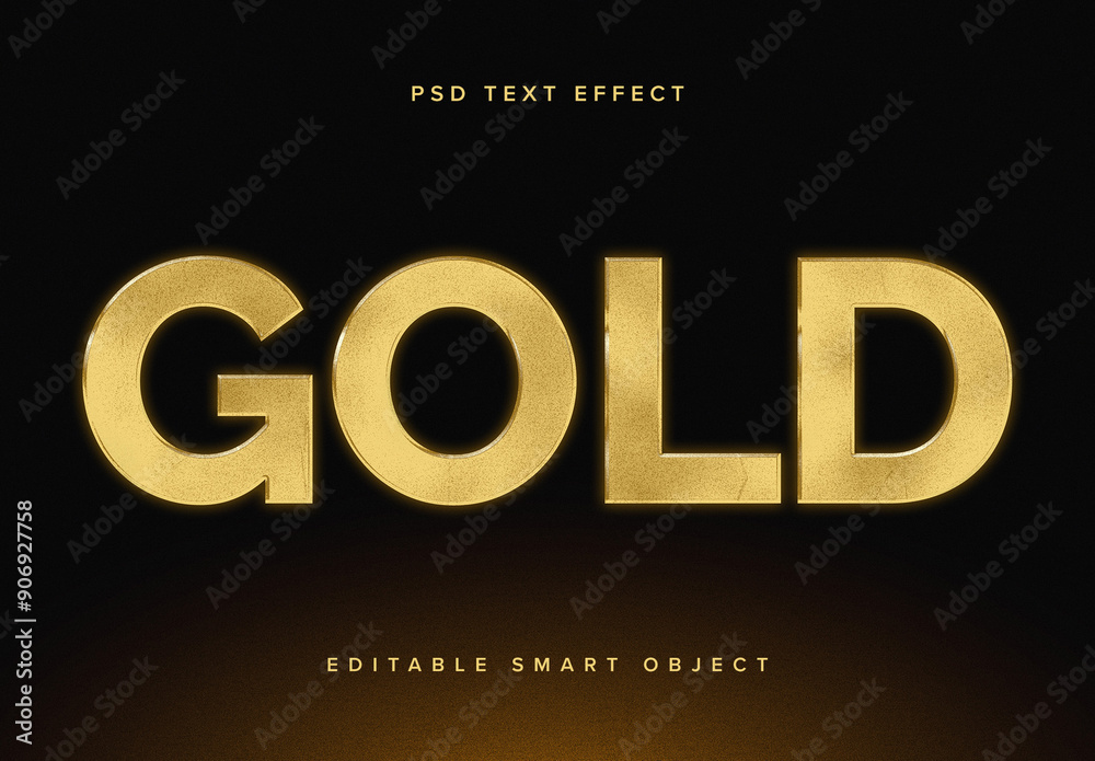 Textured Gold Text Effect Mockup Stock Template | Adobe Stock