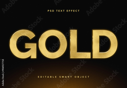 Textured Gold Text Effect Mockup