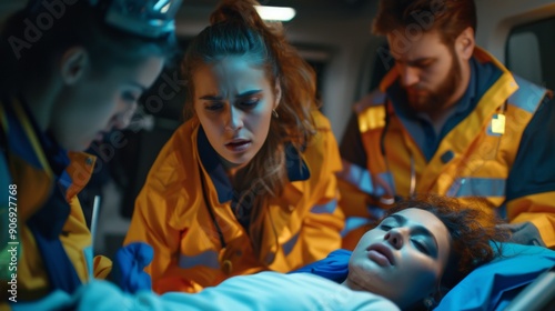 Emergency medical technicians responding to a call