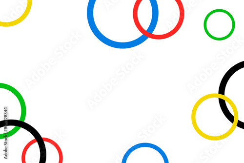 White background with colored circles.