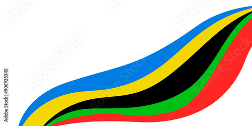 White template with colored wavy stripes.