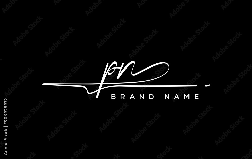 PN letter beauty handwriting vector logo. PN letter beauty handwriting vector logo.