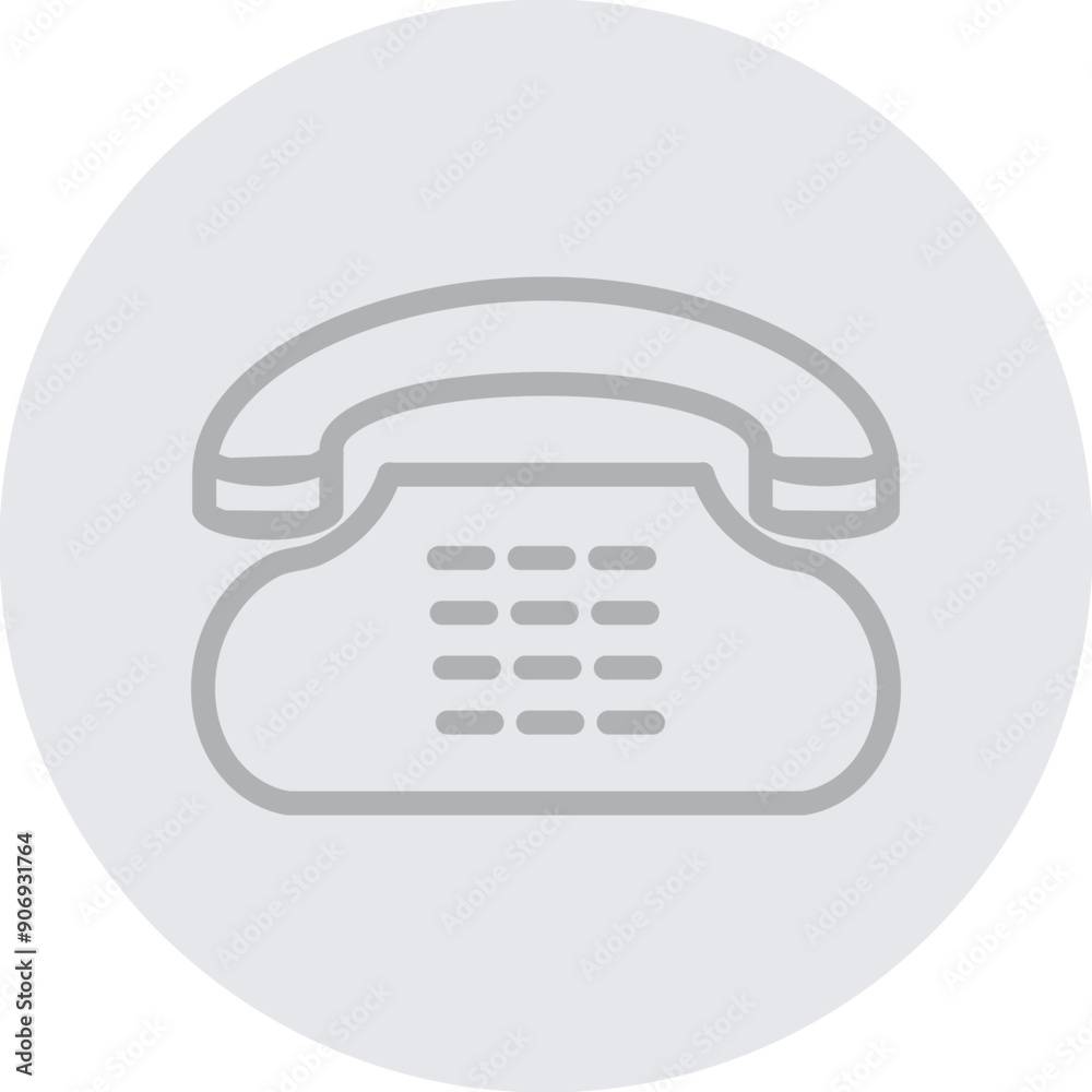 Telephone Vector Line Grey Circle Grey