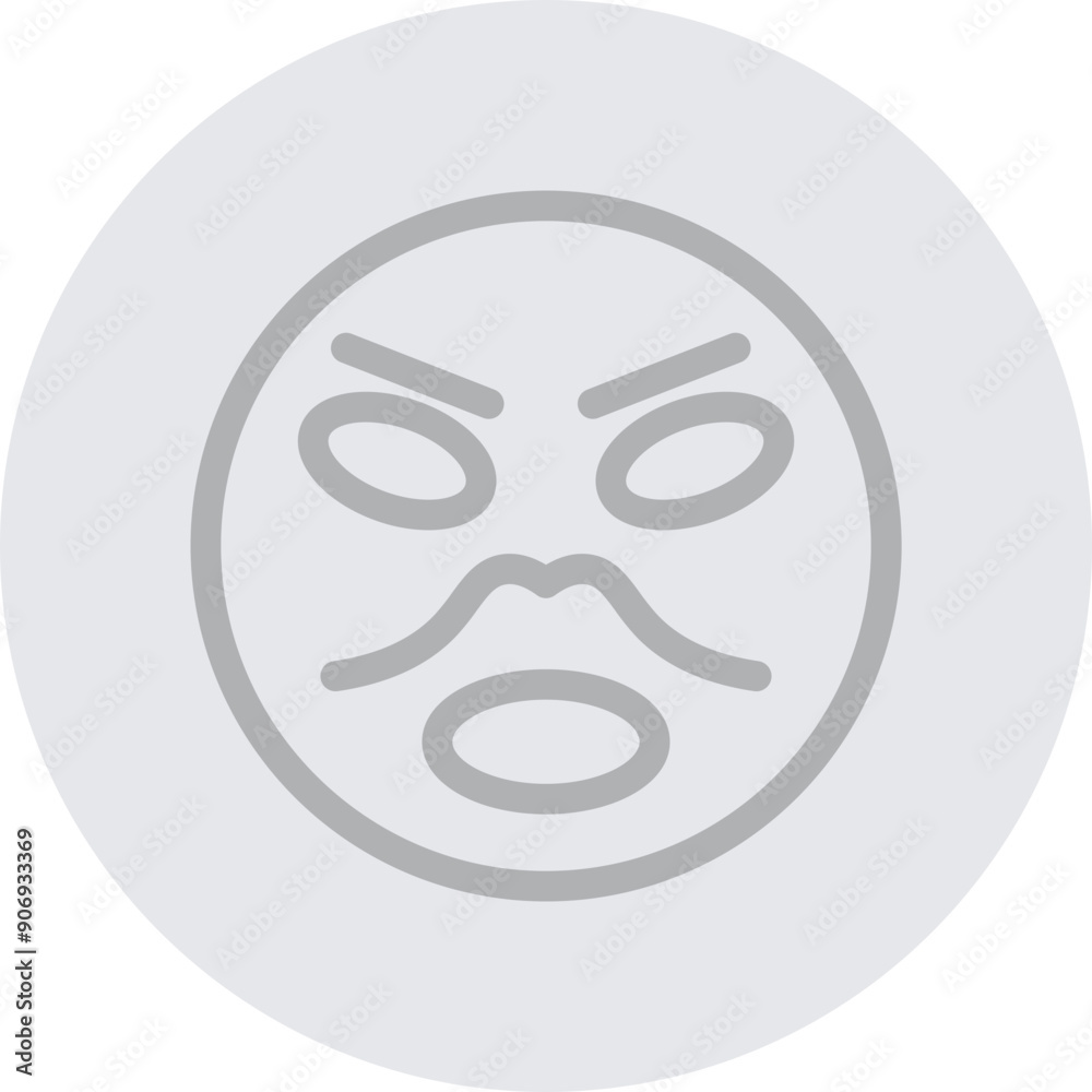 emoji angry man Vector Line Grey Circle Grey emoji angry man Vector Line Grey Circle Grey