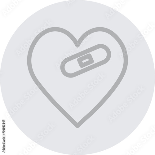 Free Download emoji Injured Heart Vector Line Grey Circle Grey - GFXLoad