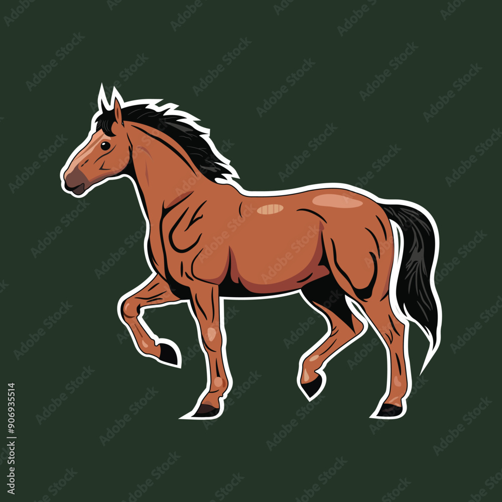 Obraz premium horse sticker vector graphics design