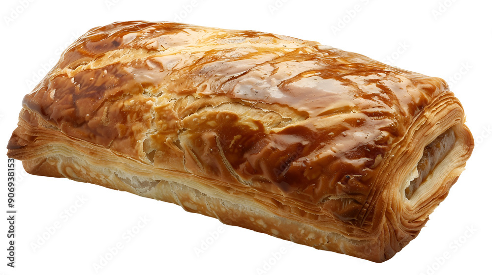 Sausage rolls on a white background, a popular savory dish, Generative AI