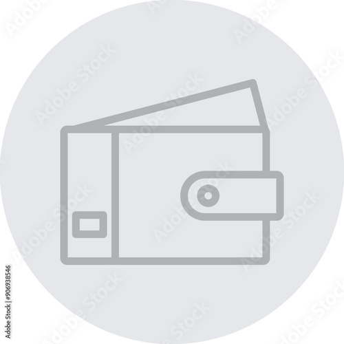 Wallet Vector Line Grey Circle Grey