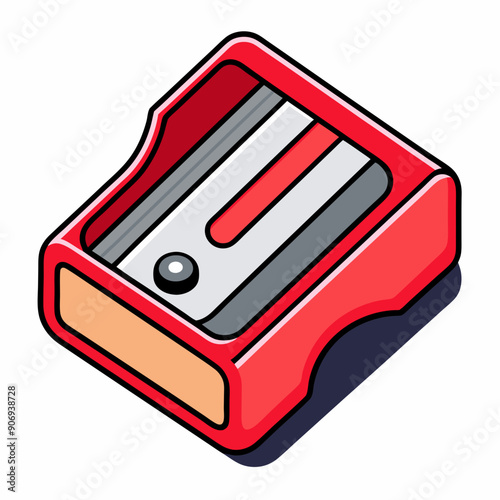 Red comic sharpener vector illustration