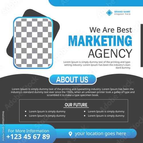 Digital marketing agency and fb social media post template