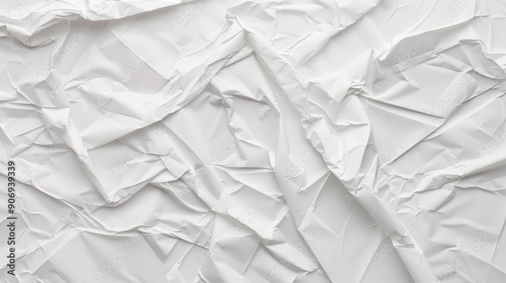 Obraz premium A white piece of paper with a lot of wrinkles and creases