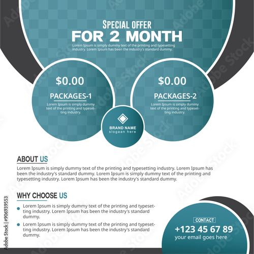 Digital marketing agency and fb social media post template