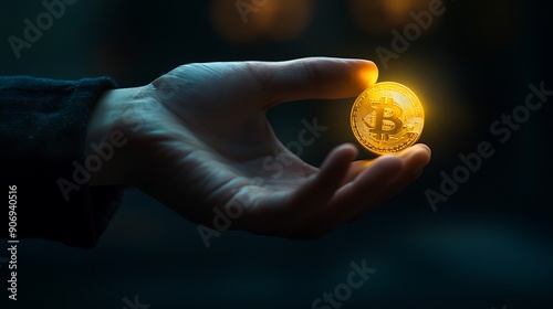 Hand holding a holographic digital currency, illustrating the rise of cryptocurrencies.