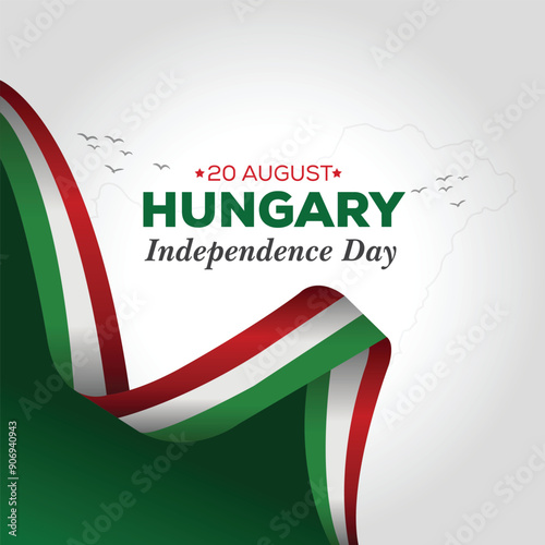 Happy Hungary Independence Day 15 March Celebration Vector Design Illustration. Template for Poster, Banner, Advertising, Greeting Card or Print Design Element